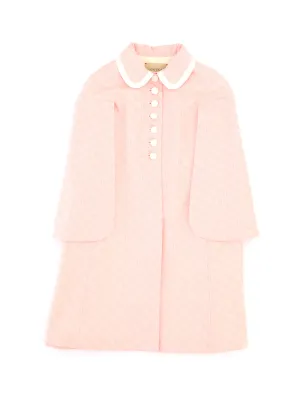 Gucci Kids GG Damier Jacquard Button Detailed Cape