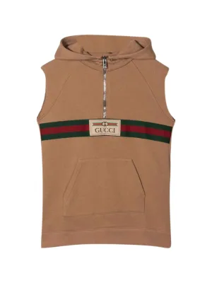 Gucci Kids Label Detailed Hooded Dress