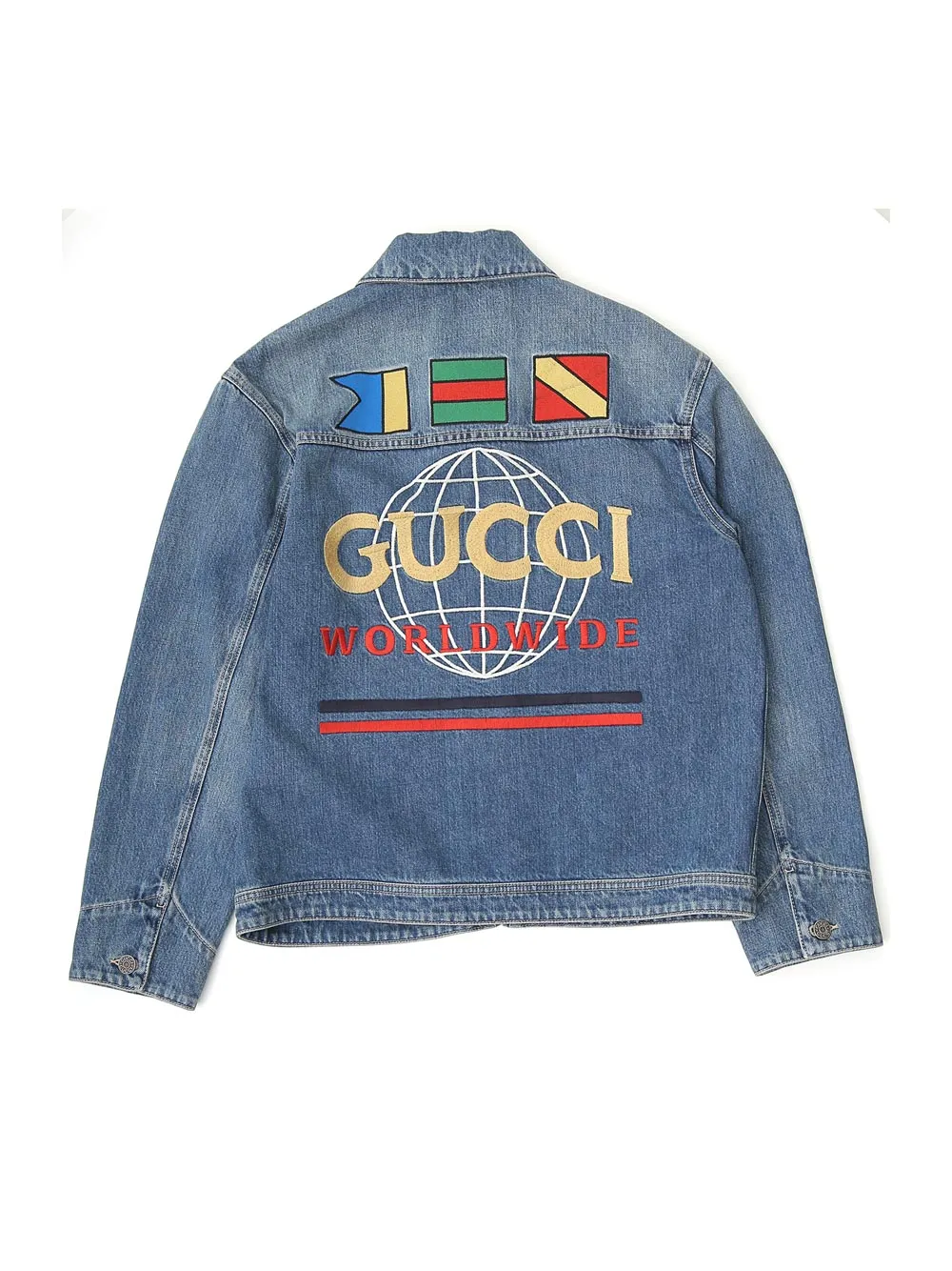 Gucci Kids Logo Embroidered Zipped Denim Jacket