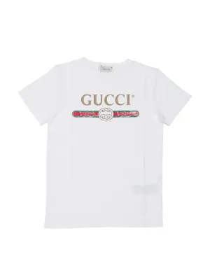 Gucci Kids Vintage Logo Printed T-Shirt