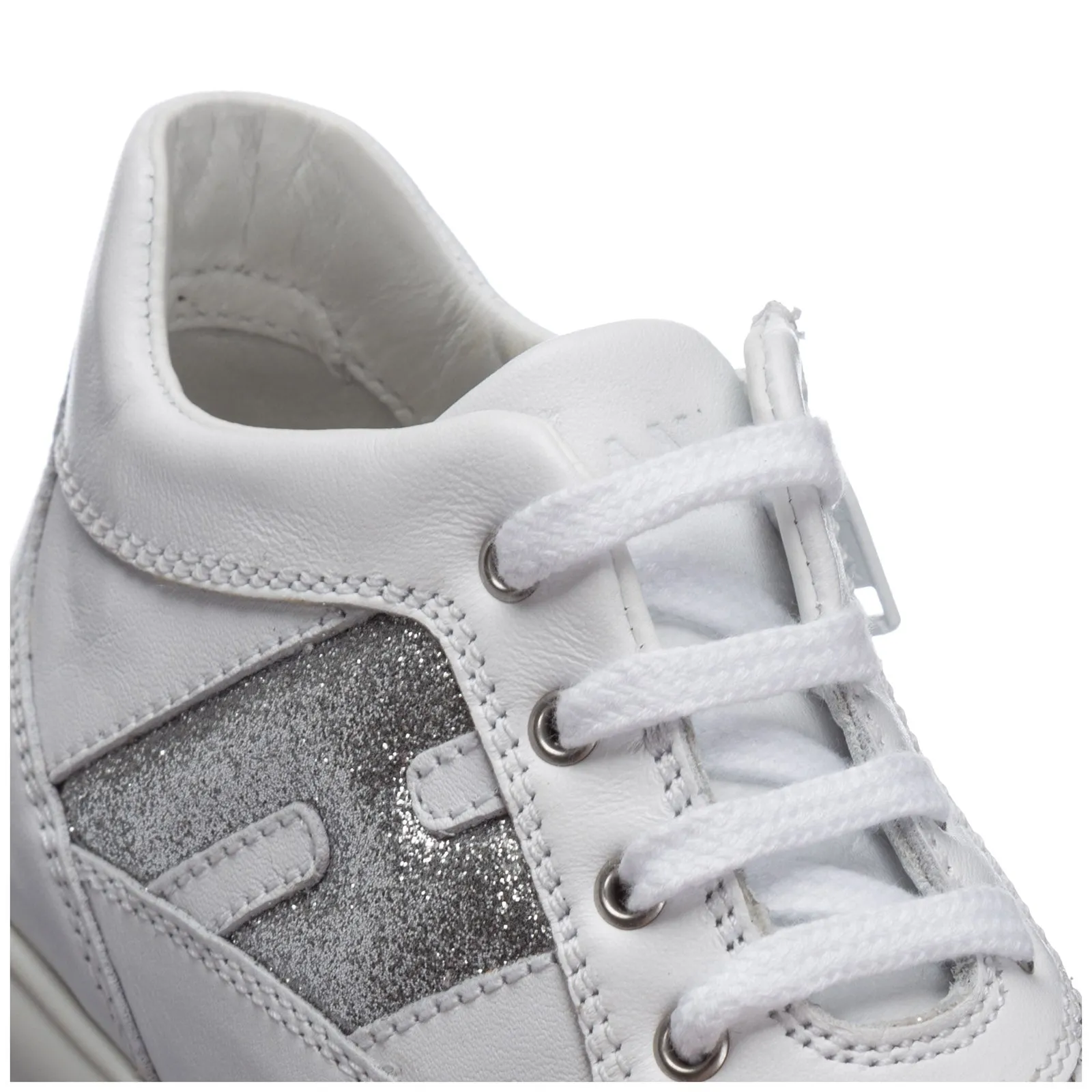 Hogan Kids Glittered Logo Sneakers