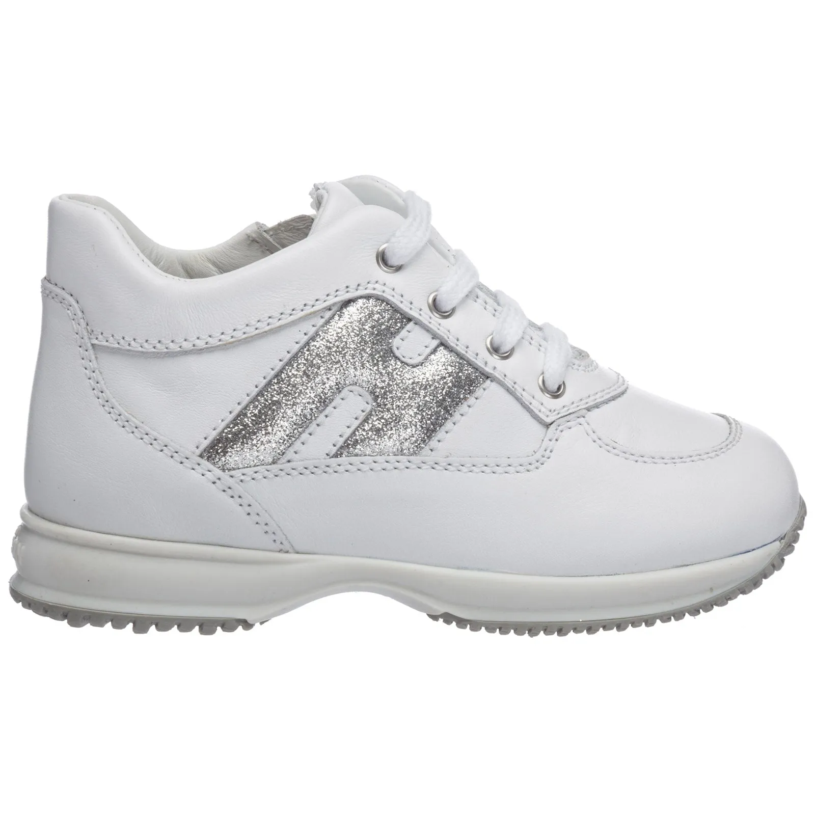 Hogan Kids Glittered Logo Sneakers