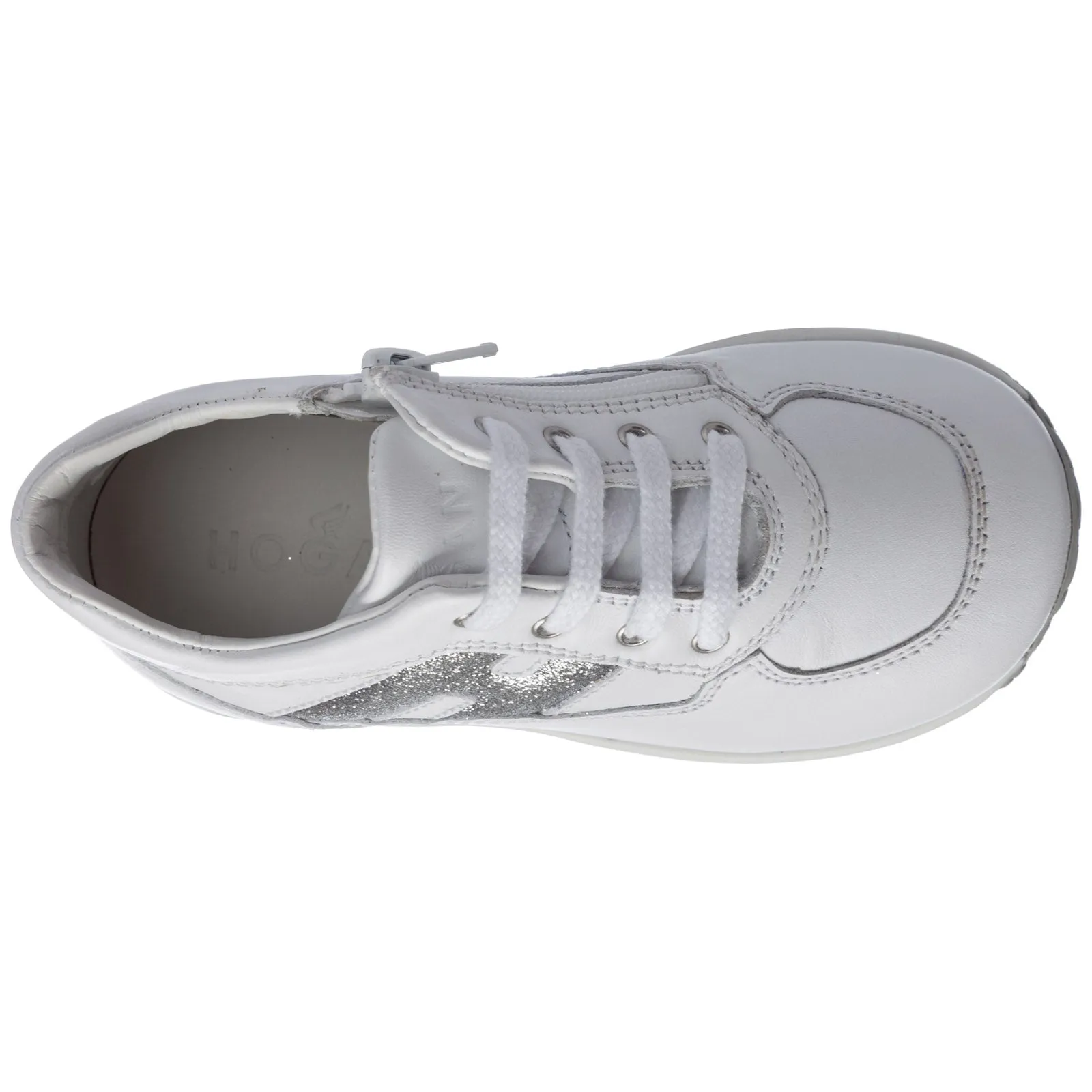 Hogan Kids Glittered Logo Sneakers