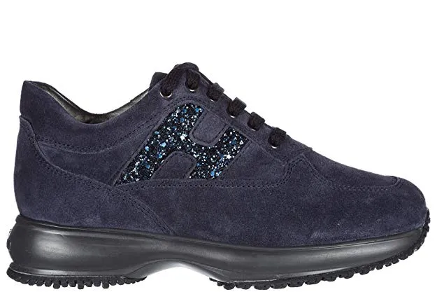 Hogan Kids Glittered Logo Sneakers