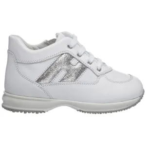 Hogan Kids Glittered Logo Sneakers