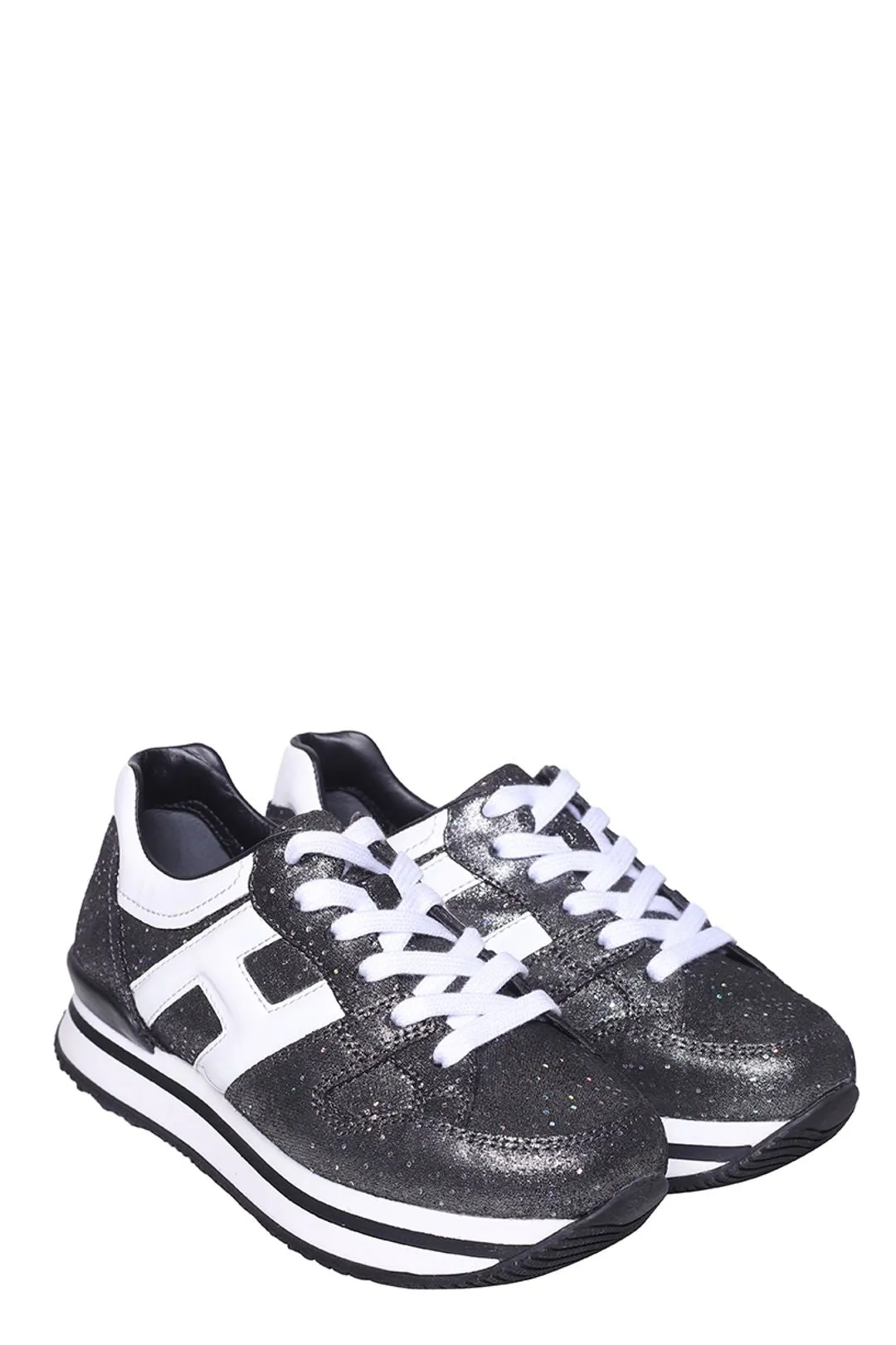 Hogan Kids Glittered Low-Top Sneakers