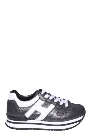 Hogan Kids Glittered Low-Top Sneakers