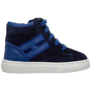Hogan Kids Logo Detailed High-Top Sneakers