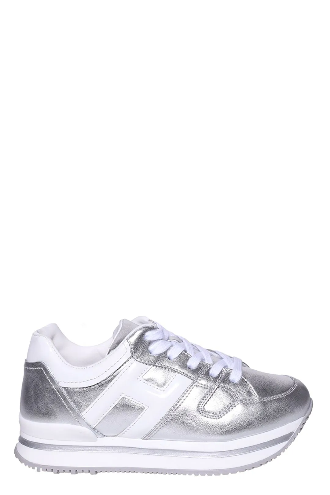 Hogan Kids Metallic Effect Low-Top Sneakers