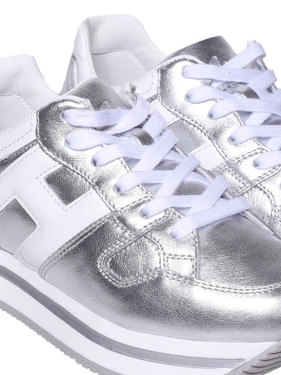 Hogan Kids Metallic Effect Low-Top Sneakers