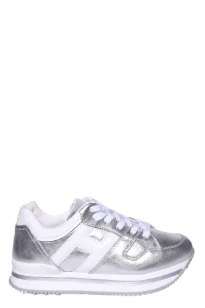 Hogan Kids Metallic Effect Low-Top Sneakers