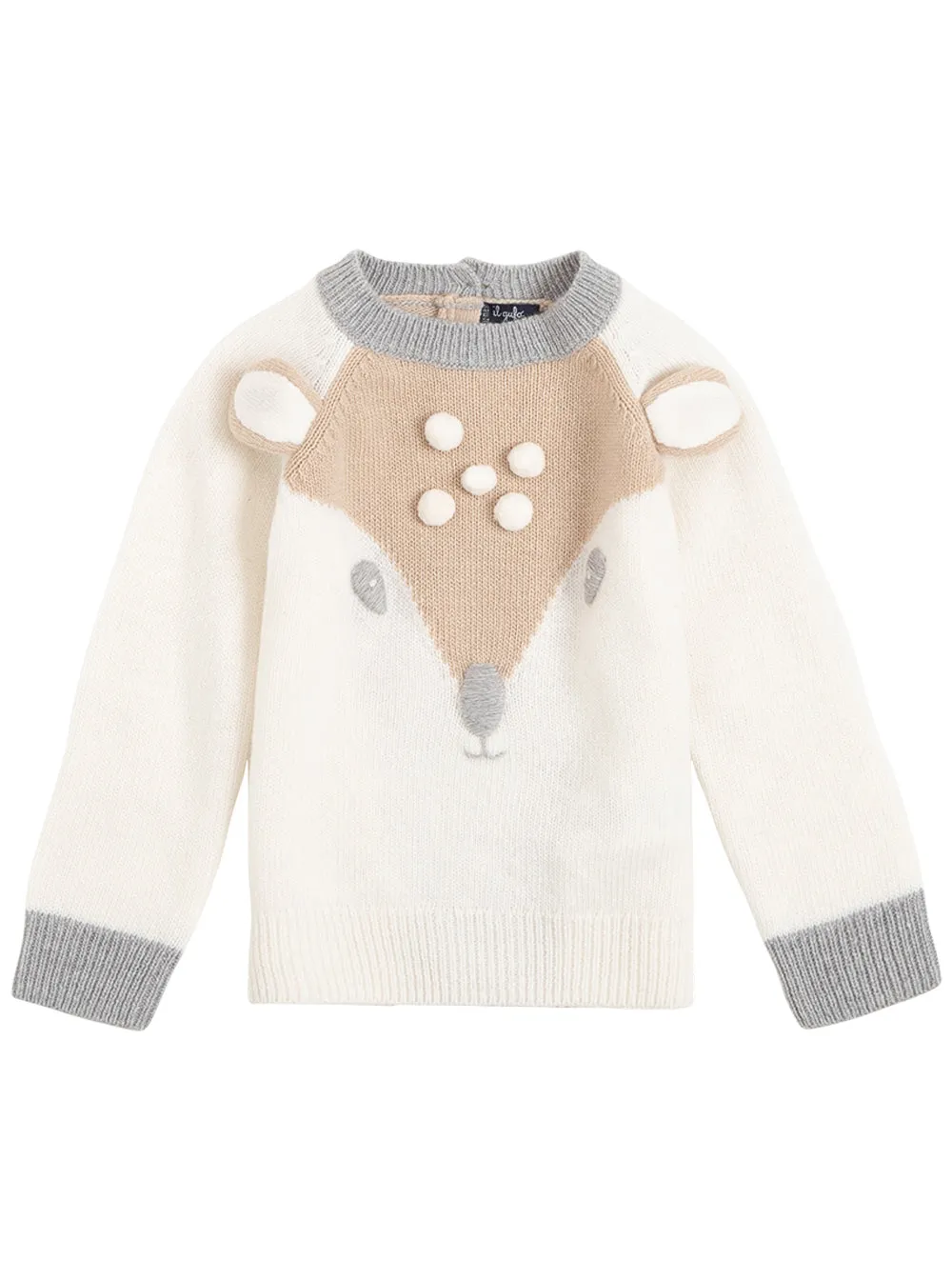 Il Gufo Bamby Intarsia Long Sleeved Crewneck Sweater