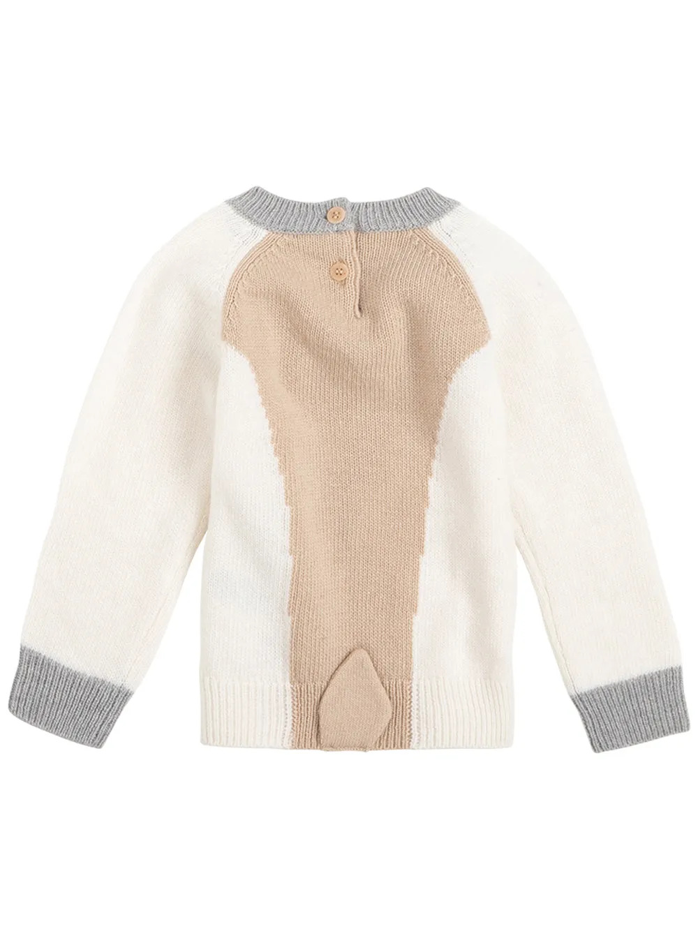 Il Gufo Bamby Intarsia Long Sleeved Crewneck Sweater