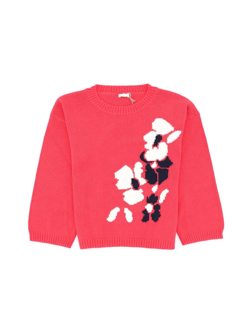 Il Gufo Floral Intarsia Crewneck Sweater