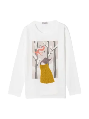 Il Gufo Graphic Printed Long Sleeved Crewneck T-Shirt