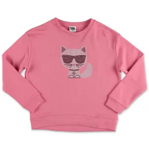 Karl Lagerfeld Kids K/Choupette Crystal Embellished Sweatshirt