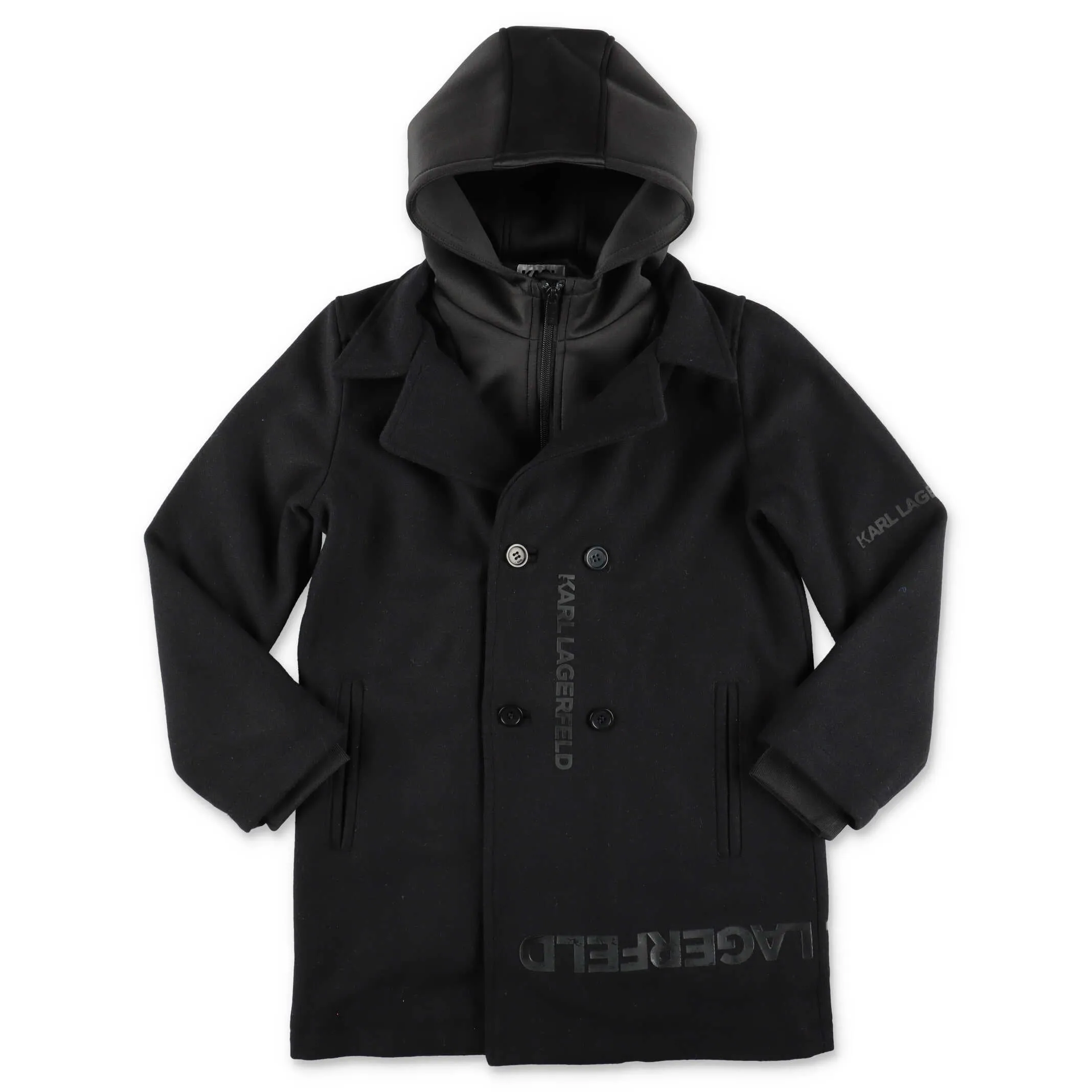 Karl Lagerfeld Kids Logo Printed Hooded Parka
