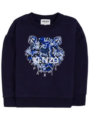 Kenzo Kids Logo Embroidered Crewneck Sweatshirt