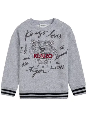 Kenzo Kids Logo Embroidered Crewneck Sweatshirt