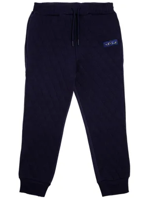 Kenzo Kids Logo Patch Quilted Track Pants