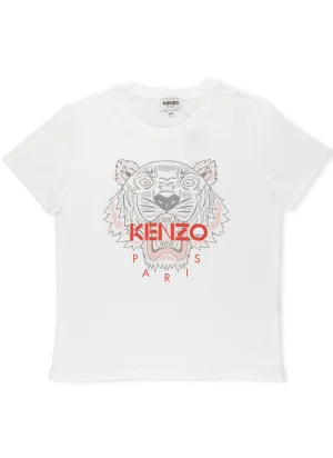 Kenzo Kids Logo Printed Crewneck T-Shirt