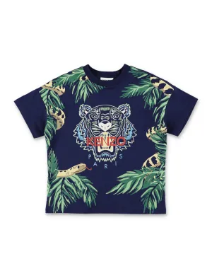 Kenzo Kids Tiger Jungle Printed Crewneck T-Shirt