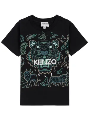 Kenzo Kids Tiger Print Crewneck T-Shirt
