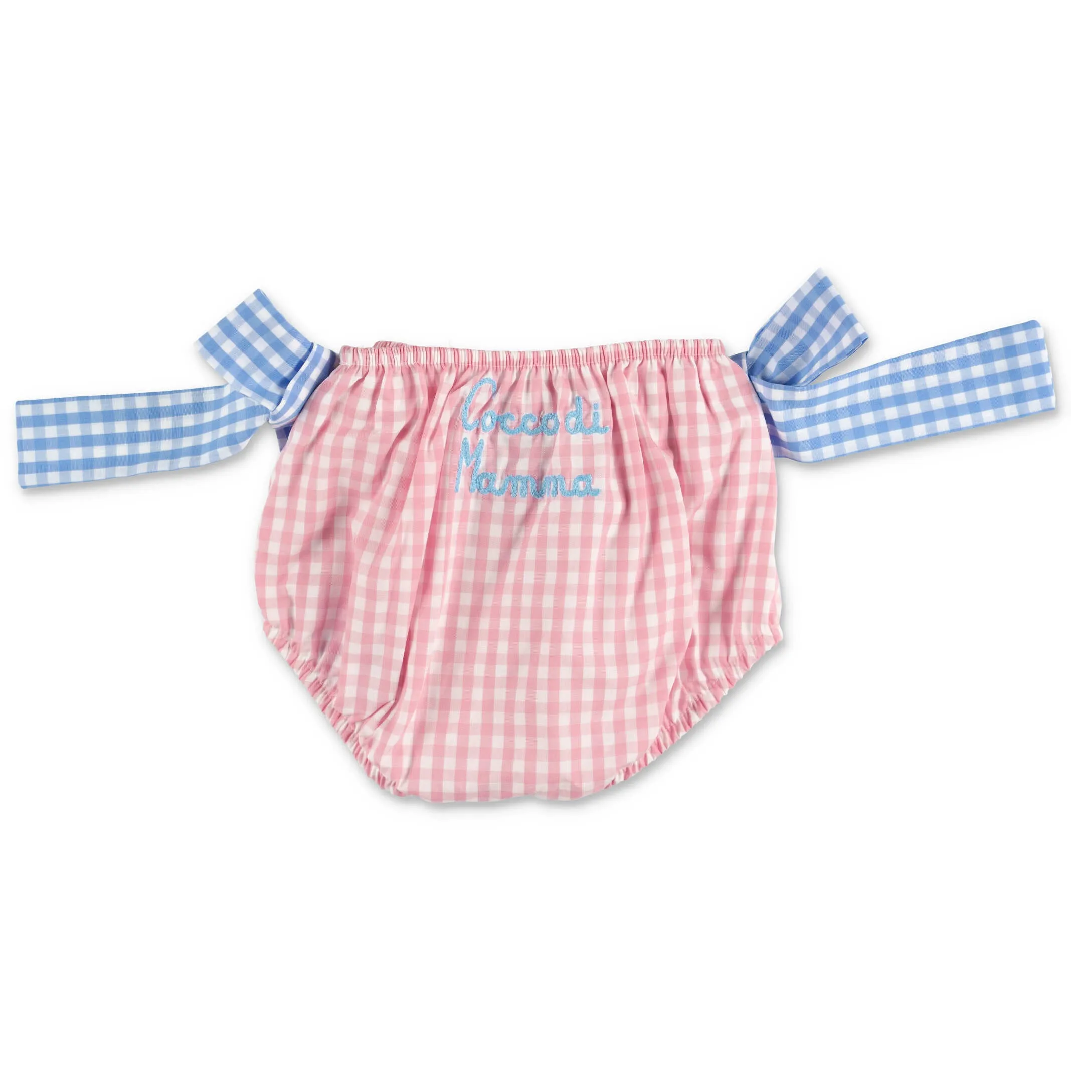 Mc2 Saint Barth Kids Bow Detail Gingham Swim Shorts