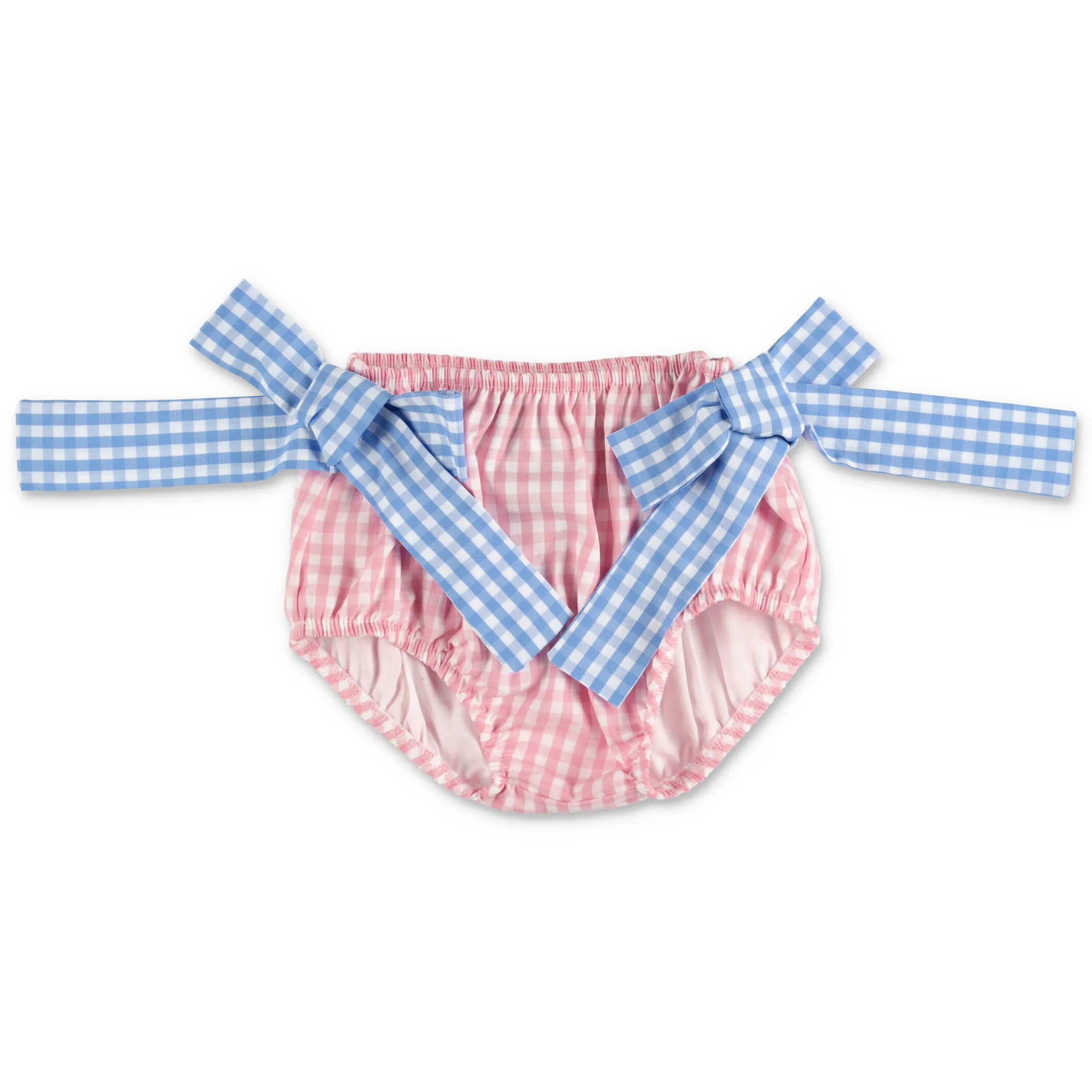 Mc2 Saint Barth Kids Bow Detail Gingham Swim Shorts