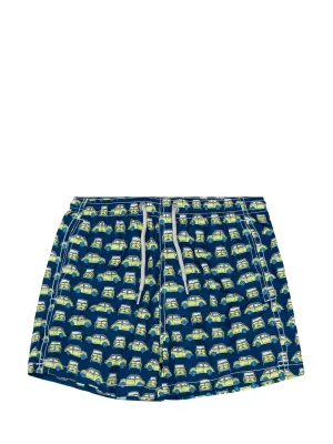 Mc2 Saint Barth Kids Car Printed Swim Shorts