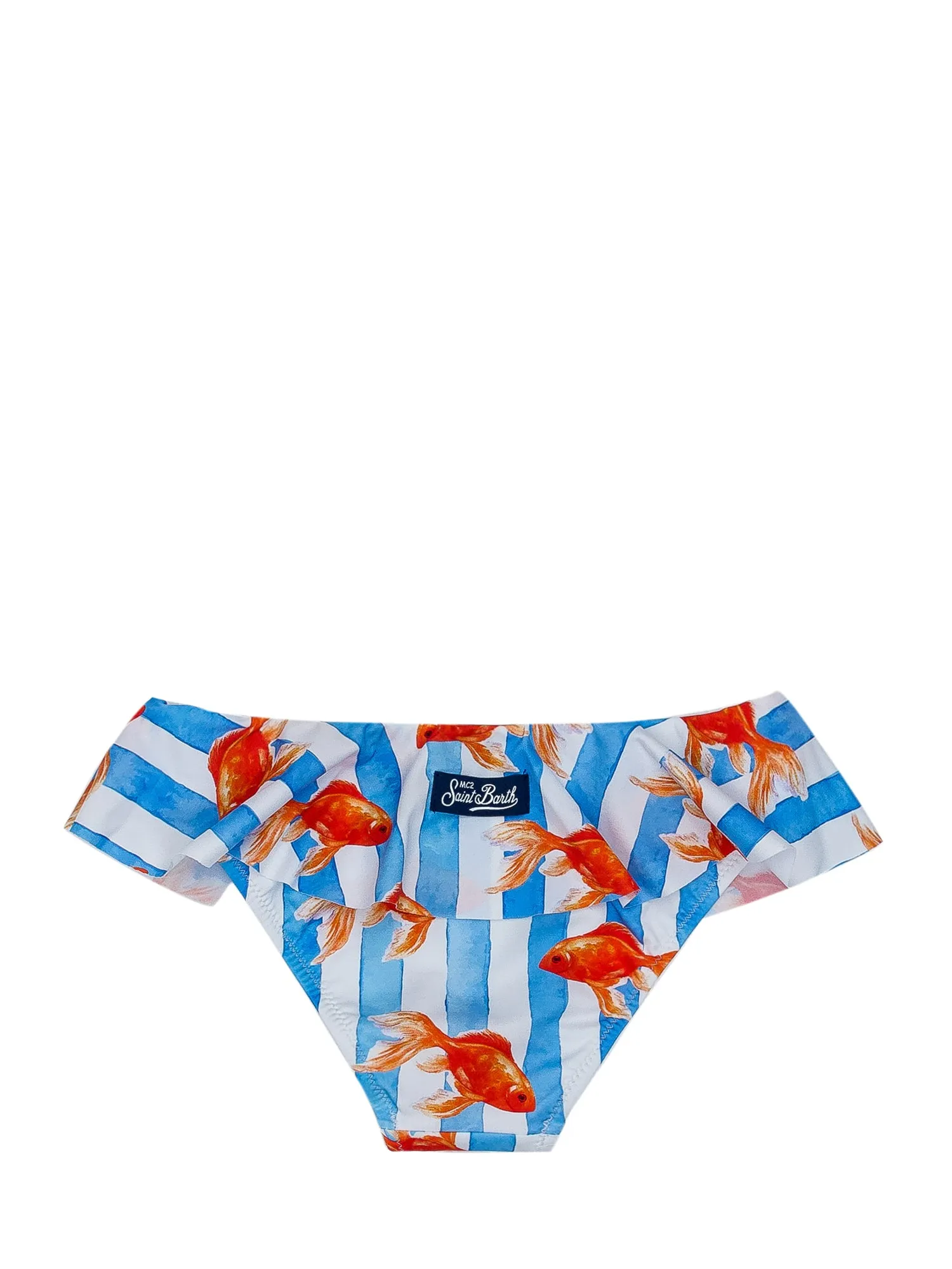 Mc2 Saint Barth Kids Fish Striped Swim Bottoms