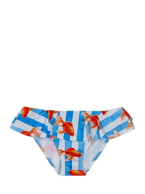 Mc2 Saint Barth Kids Fish Striped Swim Bottoms