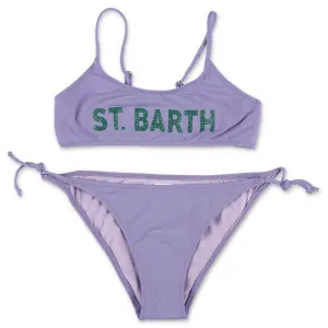 Mc2 Saint Barth Kids Jaiden Glitter Logo Bikini Set