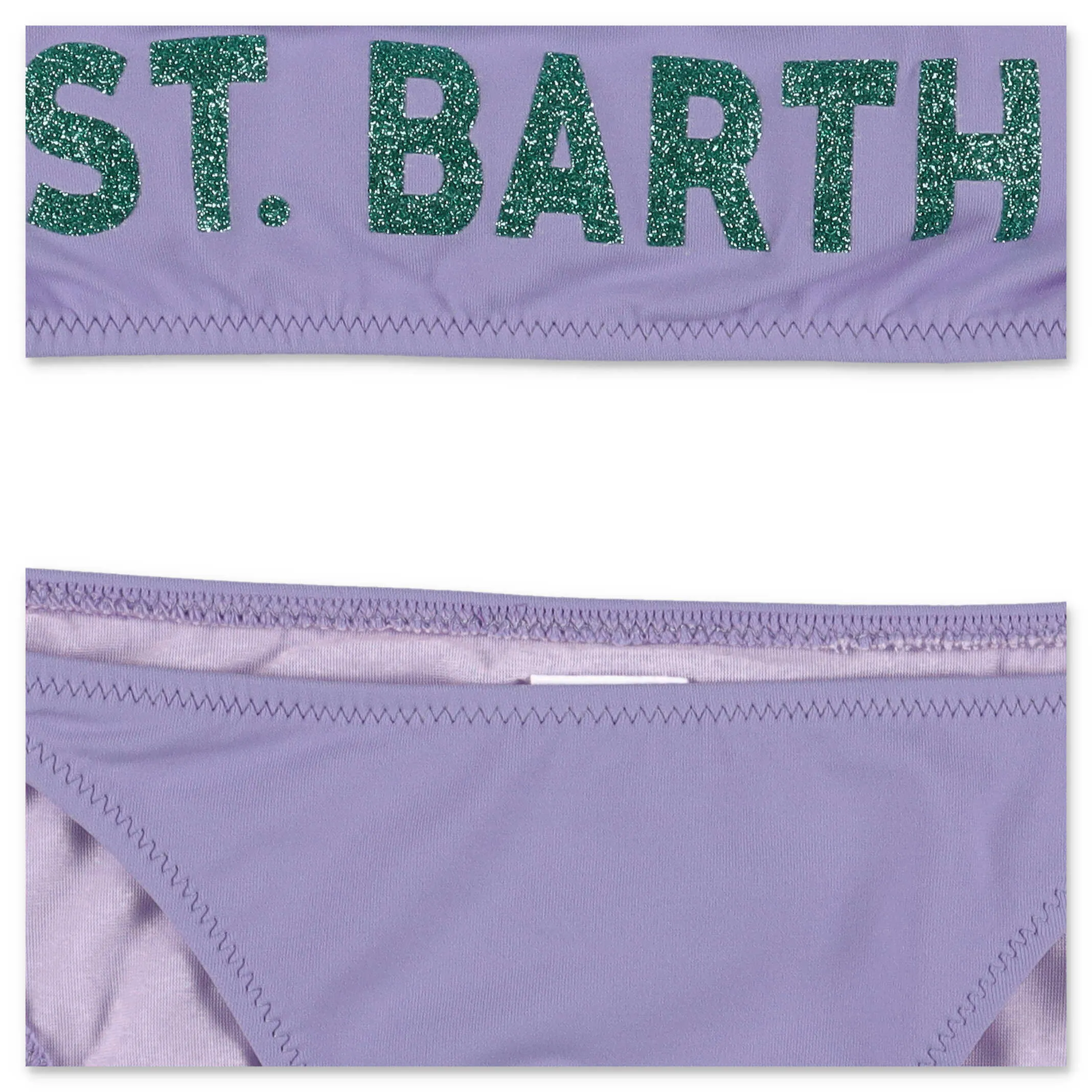 Mc2 Saint Barth Kids Jaiden Glitter Logo Bikini Set