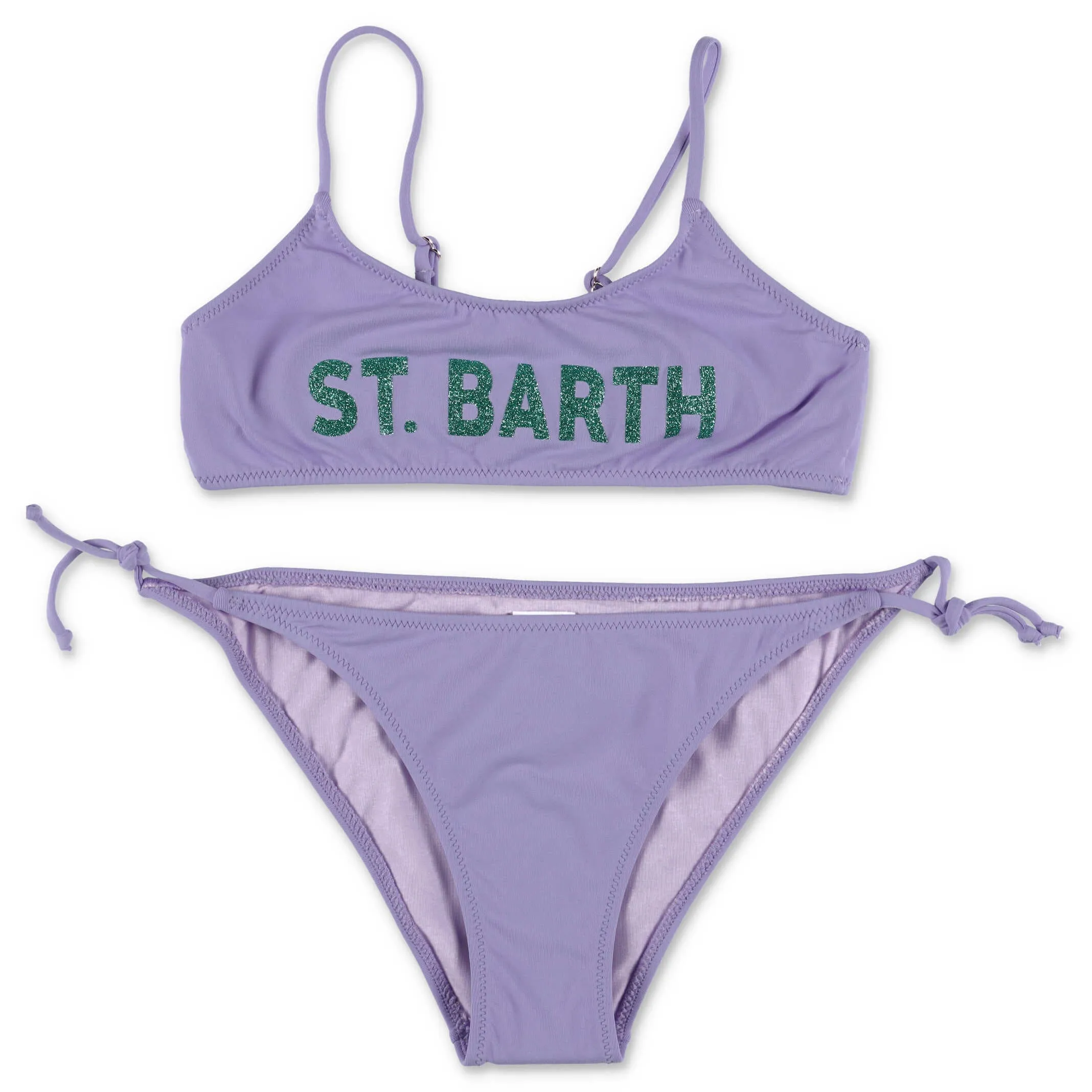 Mc2 Saint Barth Kids Jaiden Glitter Logo Bikini Set