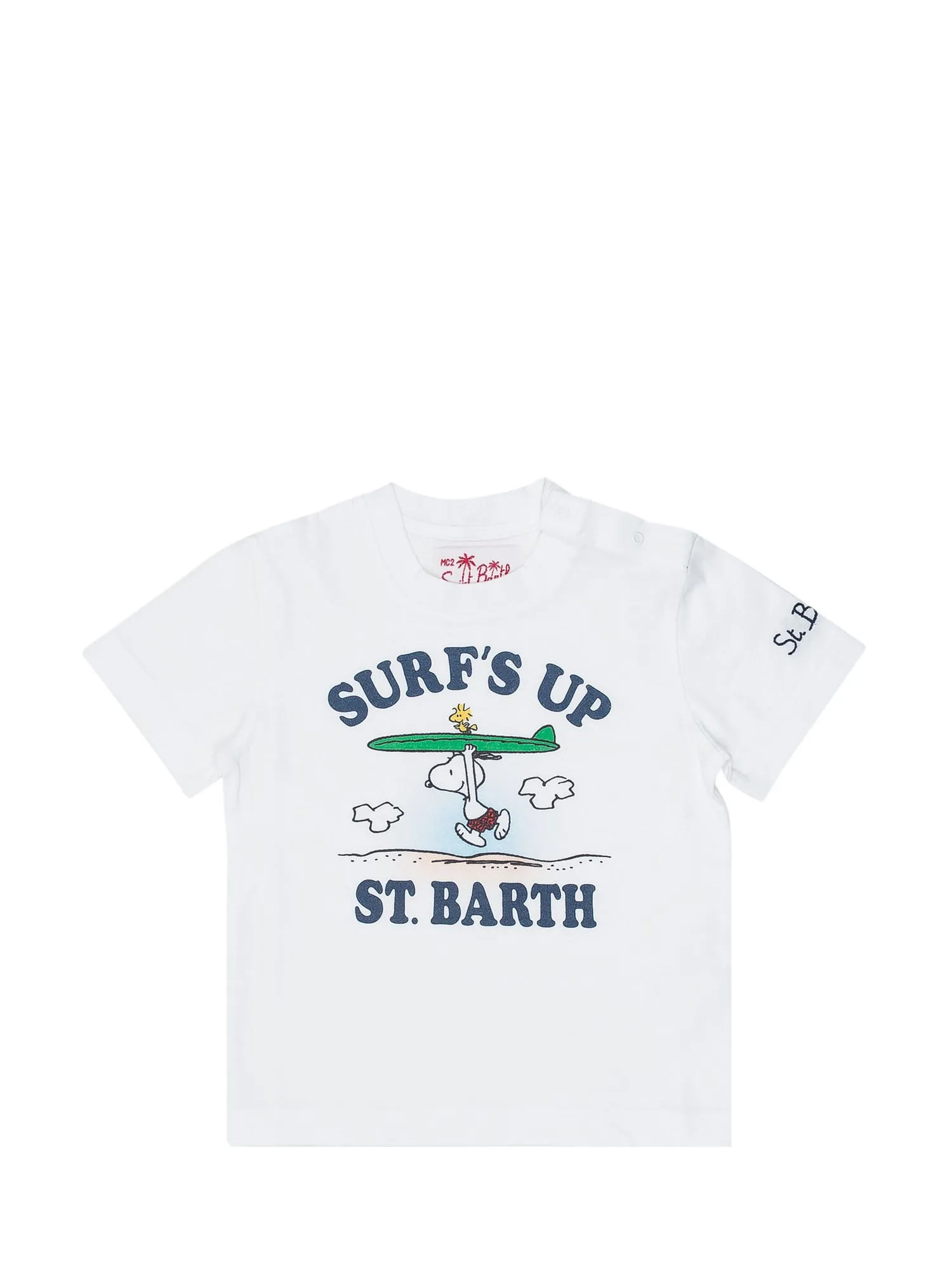 Mc2 Saint Barth Kids Surfing Snoopy Printed T-Shirt