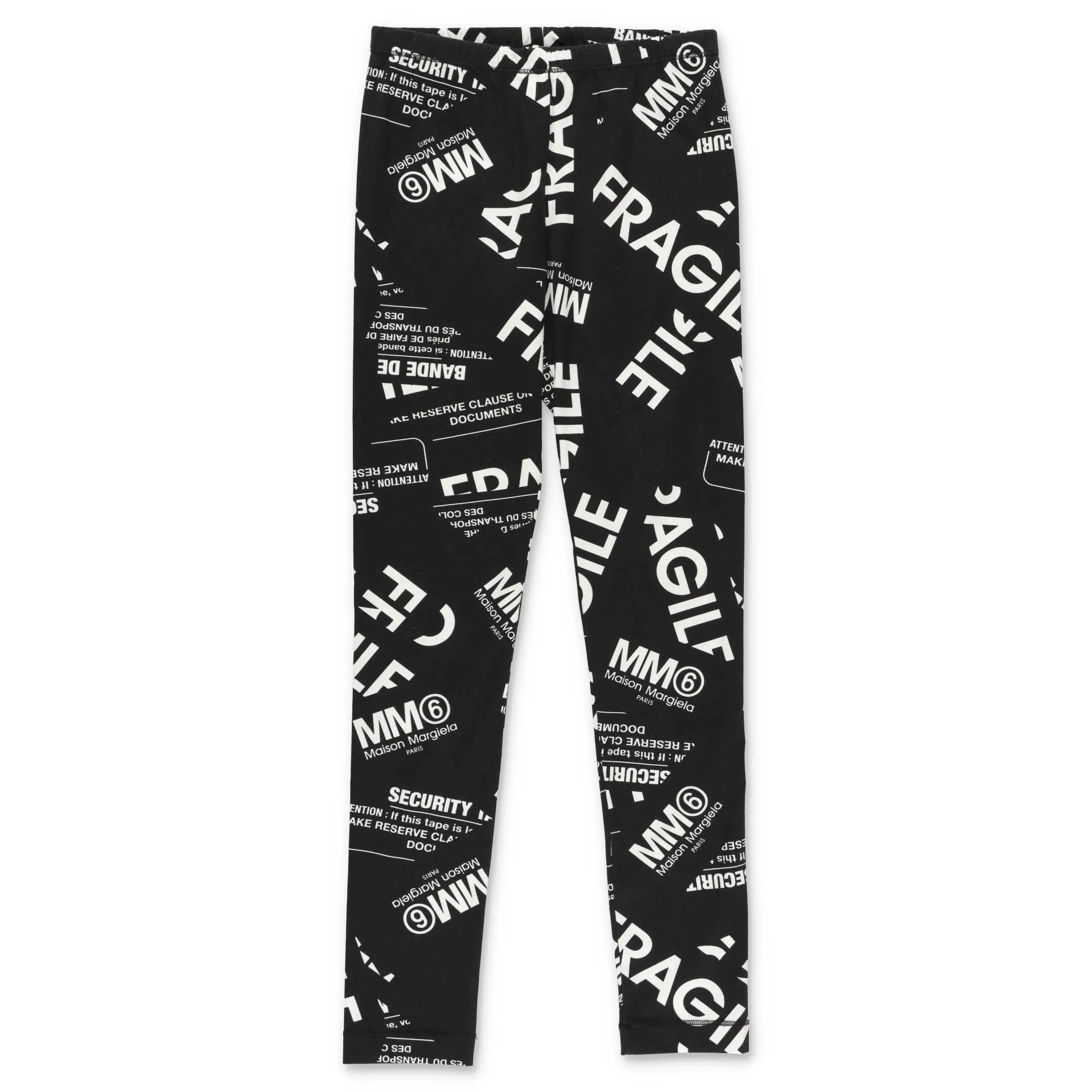 MM6 Maison Margiela Kids Allover Fragile Printed Leggings