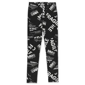 MM6 Maison Margiela Kids Allover Fragile Printed Leggings