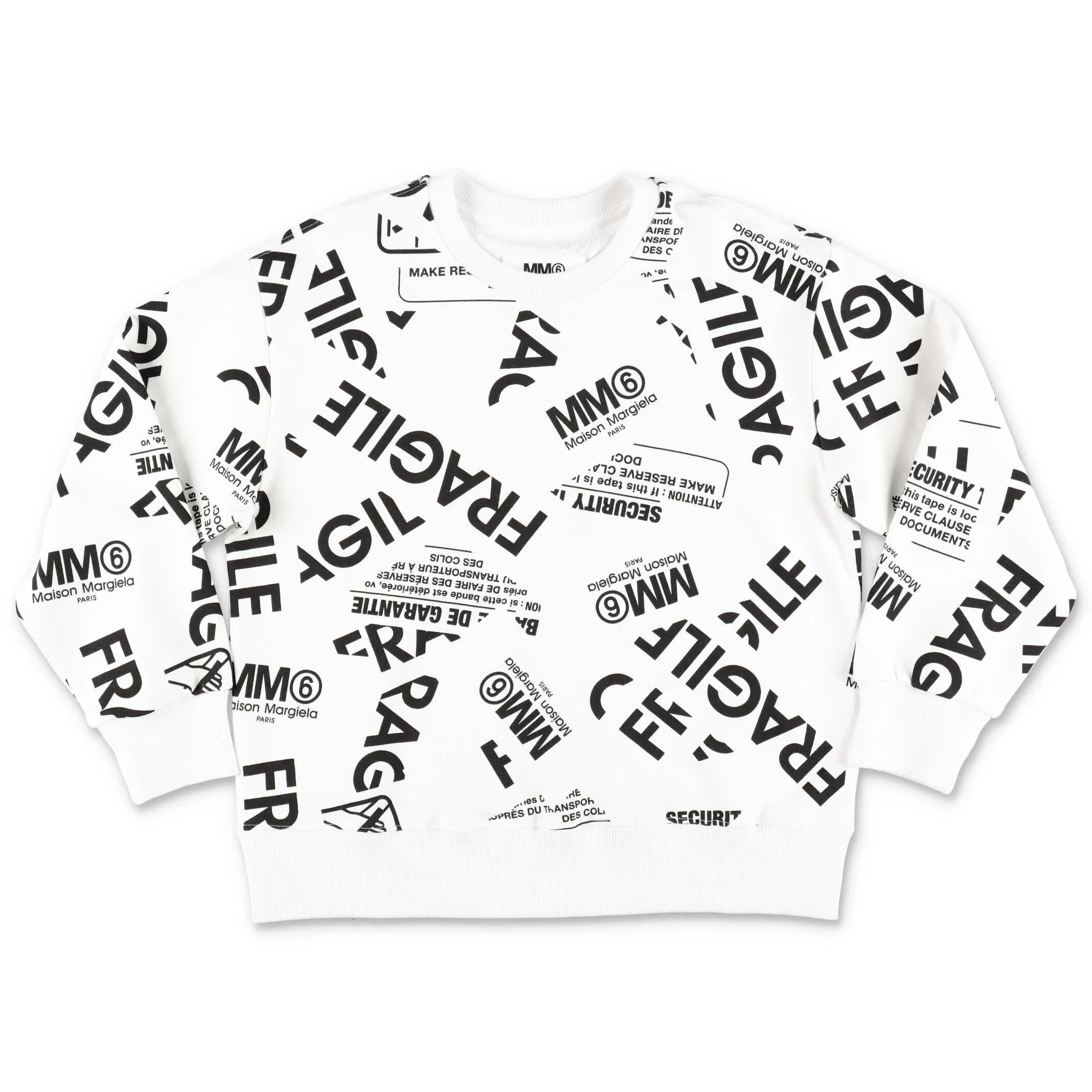 MM6 Maison Margiela Kids Allover Fragile Printed Sweatshirt