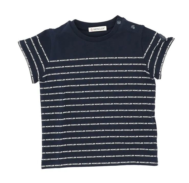 Moncler Enfant Allover Logo Printed Crewneck T-Shirt