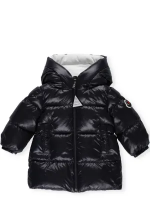 Moncler Enfant Logo Patch Hooded Coat