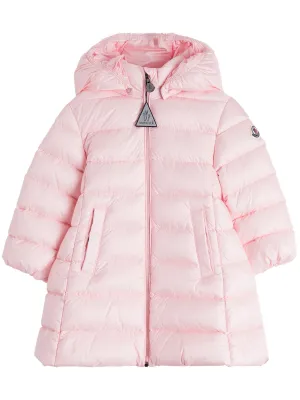 Moncler Enfant Logo Patch Hooded Puffer Coat