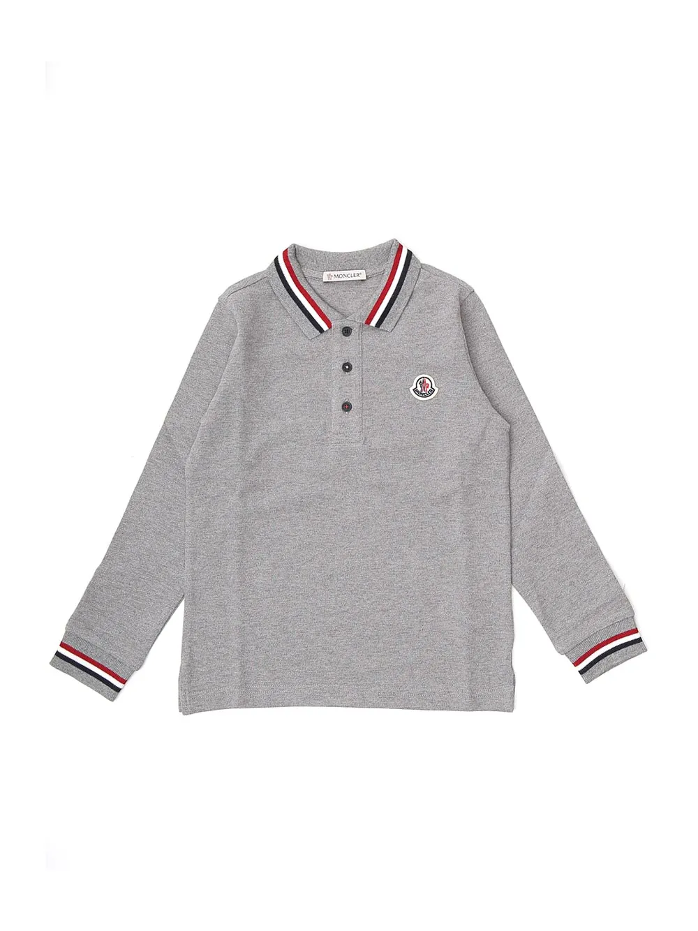 Moncler Enfant Logo Patch Long-Sleeve Polo Shirt