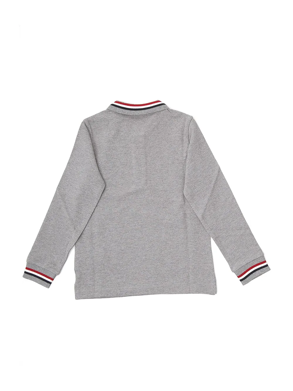 Moncler Enfant Logo Patch Long-Sleeve Polo Shirt
