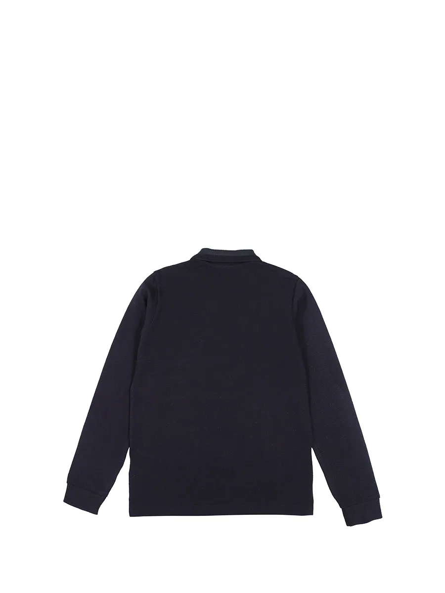 Moncler Enfant Logo Patch Long-Sleeve Polo Shirt