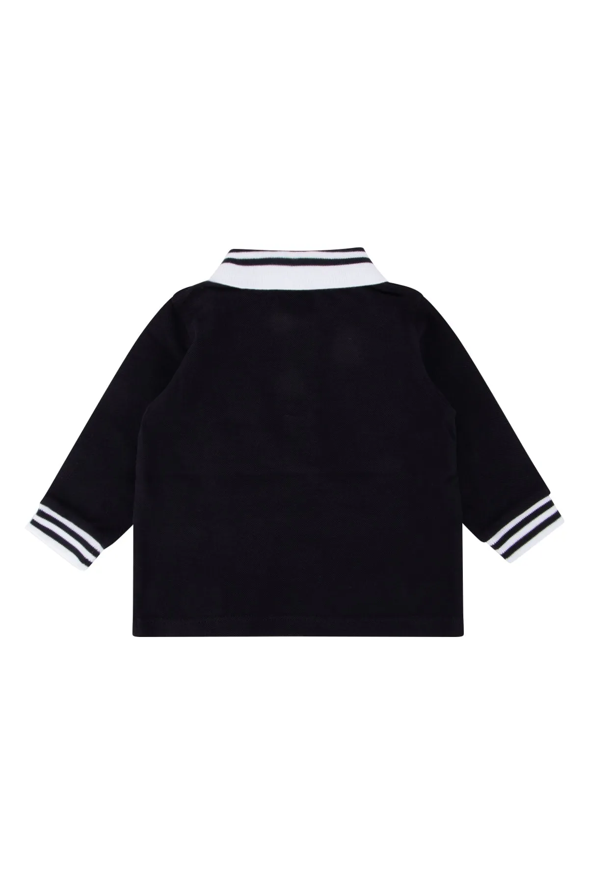 Moncler Enfant Logo Patch Long Sleeve Polo Shirt