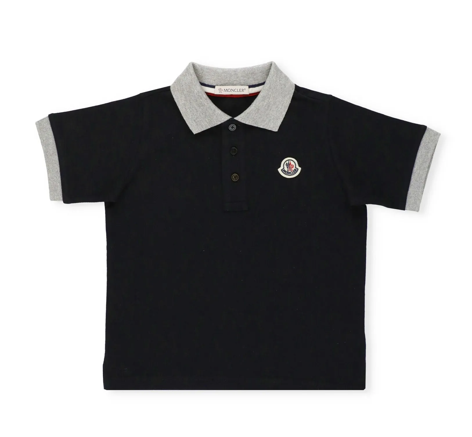 Moncler Enfant Logo Patch Short Sleeved Polo Shirt