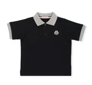 Moncler Enfant Logo Patch Short Sleeved Polo Shirt