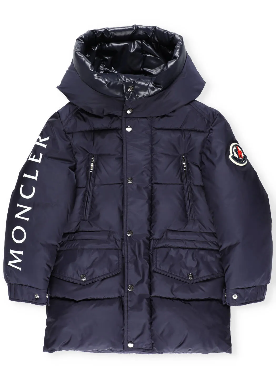 Moncler Enfant Logo Print Hooded Coat