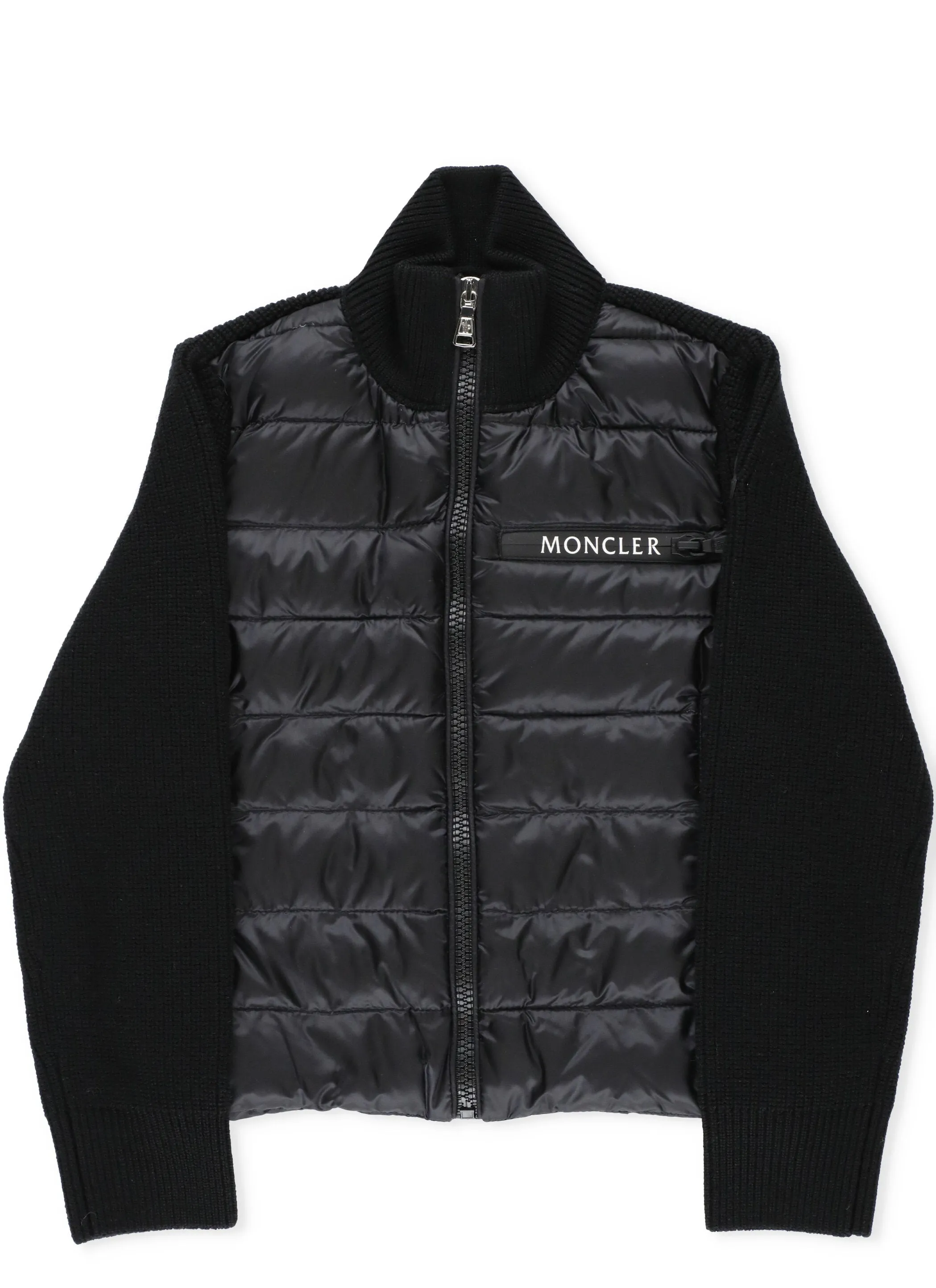 Moncler Enfant Quilted Panel Knit Jacket
